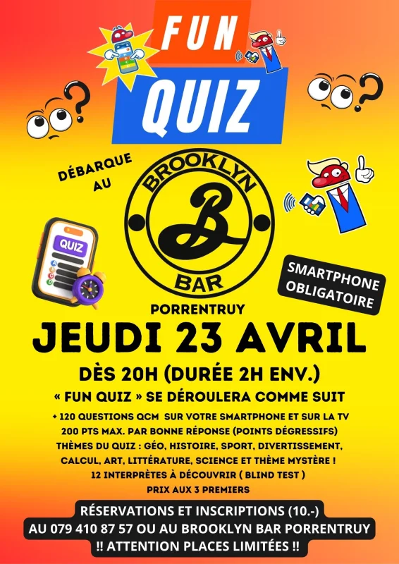 FUN QUIZ du BROOKLYN BAR à Porrentruy