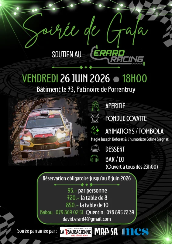 Soirée de Gala soutien Erard Racing