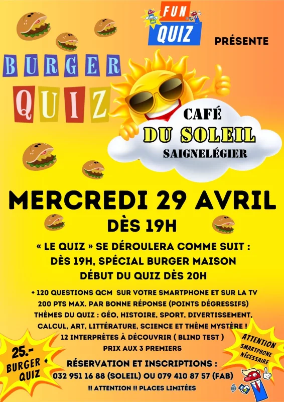 FUN QUIZ du CAFÉ DU SOLEIL à Saignelégier