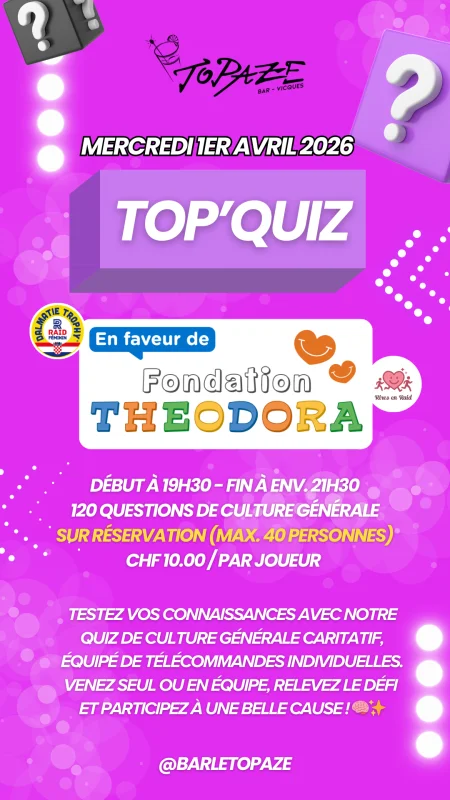 🧠 TOP'QUIZ AU TOPAZE – VICQUES
