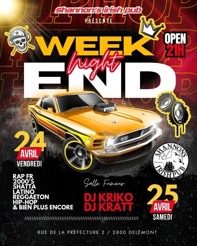🥳 WEEK-END NIGHT au Shannon’s 🎉