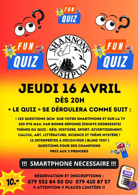 FUN QUIZ du SHANNON'S PUB
